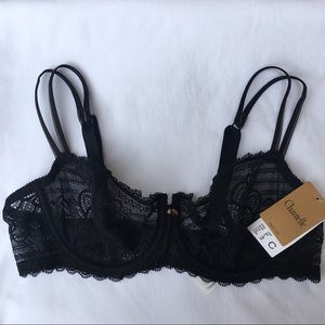Chantelle Merci Demi Bra.Black.  38C. NWT.